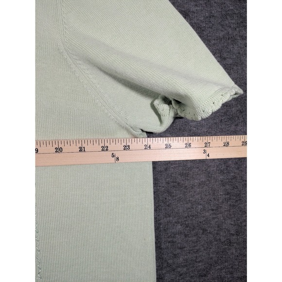 Alfred Dunner Mint Green Embroidered Floral Sweater Short Sleeve Shirt Size 1X - Picture 4 of 6